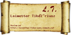 Leimetter Tibériusz névjegykártya